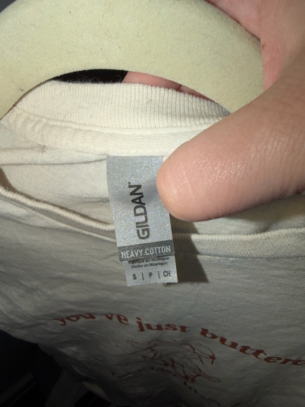 Gildan Cream T-Shirt with Graphic - Picture 3 of 3